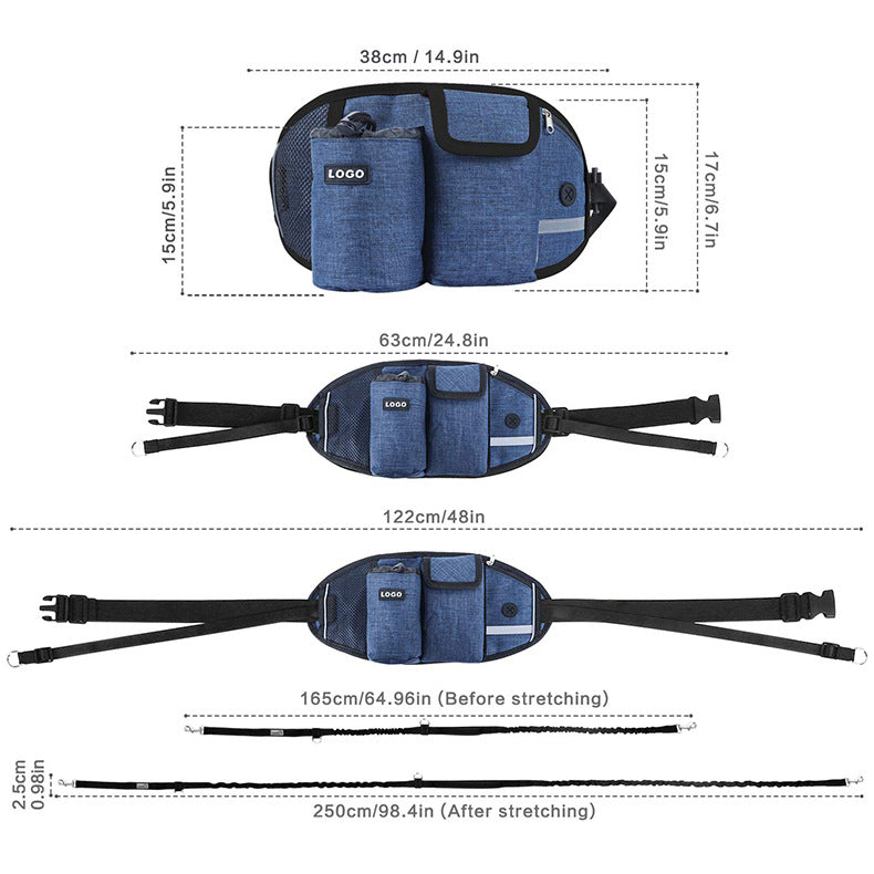 Hands-Free Dog Walking & Training Waist Bag Set