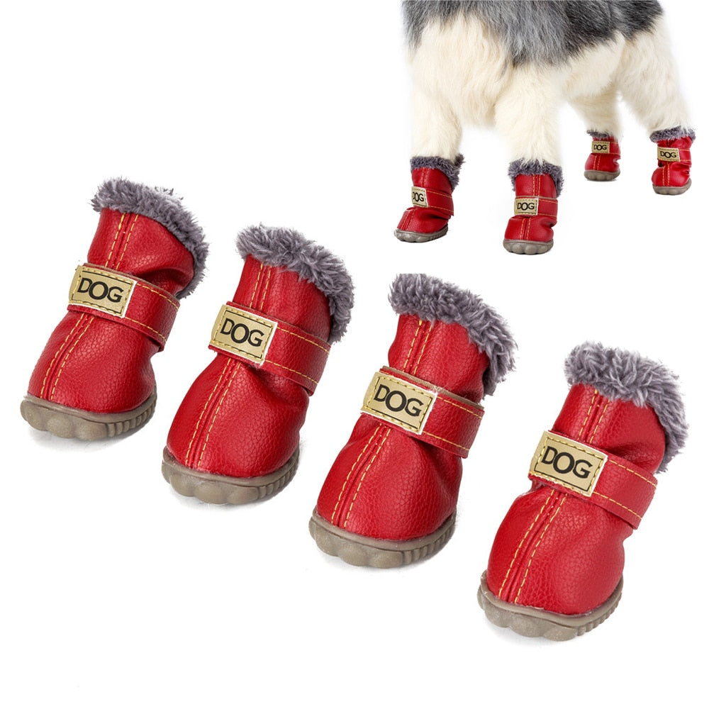 Waterproof Fleece-Lined Dog Boots – Warm & Non-Slip