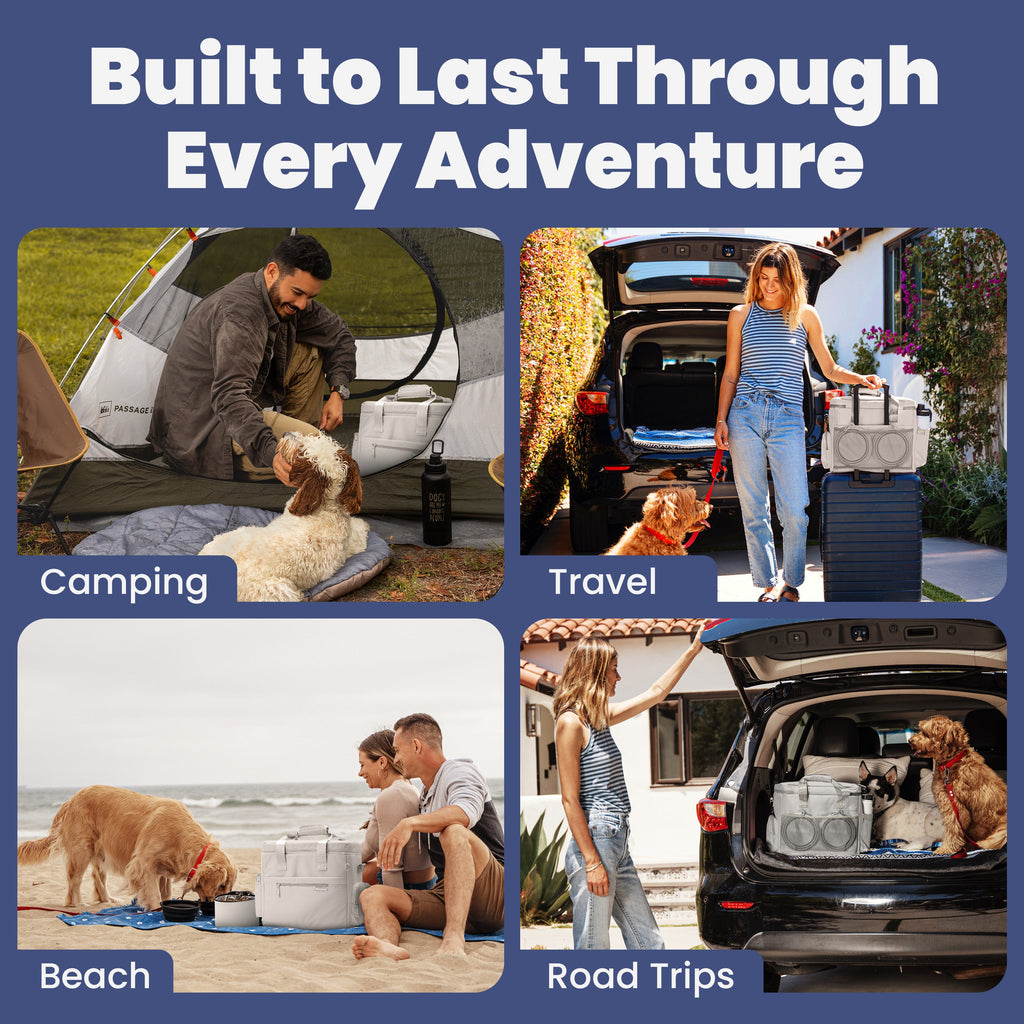 Dog Travel Bag & Organizer with Bowls and Food Containers