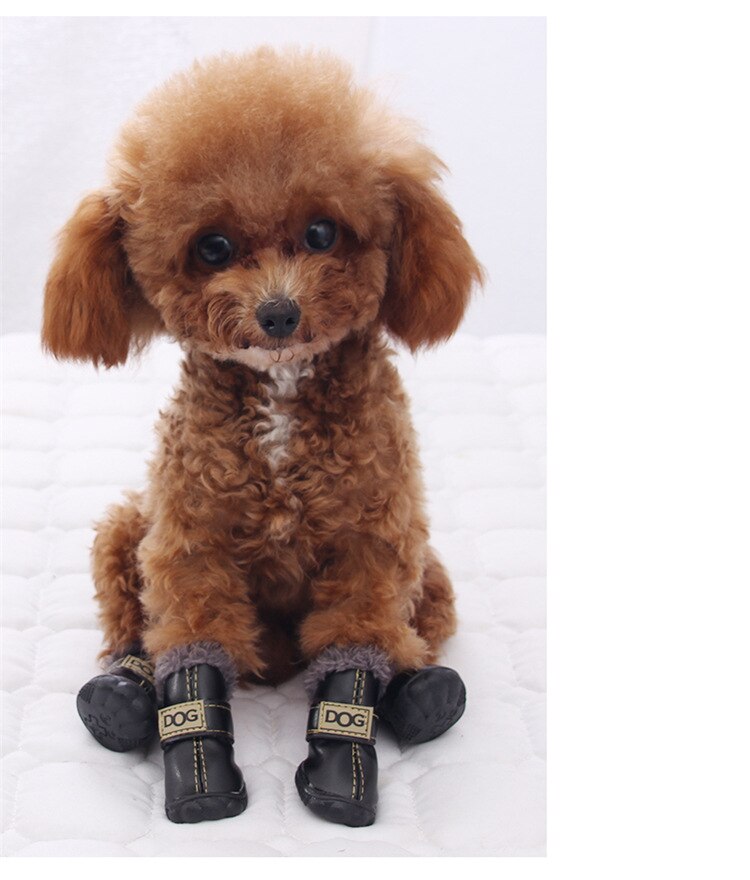 Waterproof Fleece-Lined Dog Boots – Warm & Non-Slip