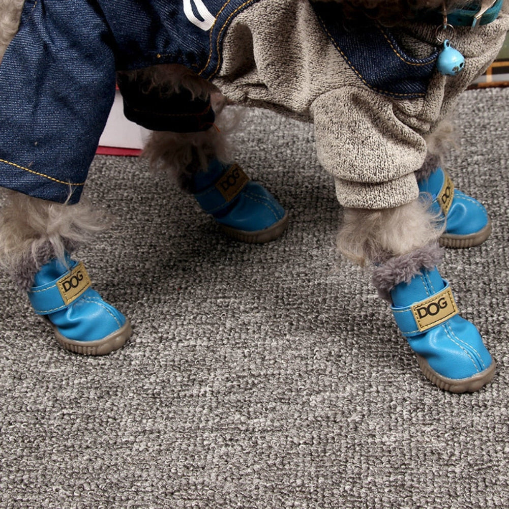 Waterproof Fleece-Lined Dog Boots – Warm & Non-Slip
