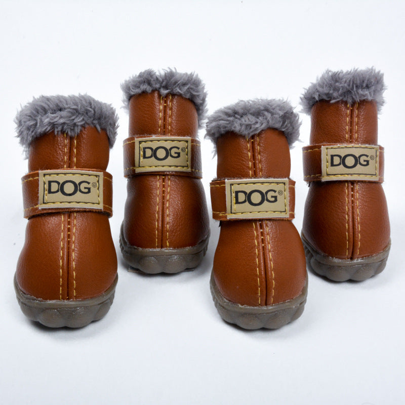 Waterproof Fleece-Lined Dog Boots – Warm & Non-Slip