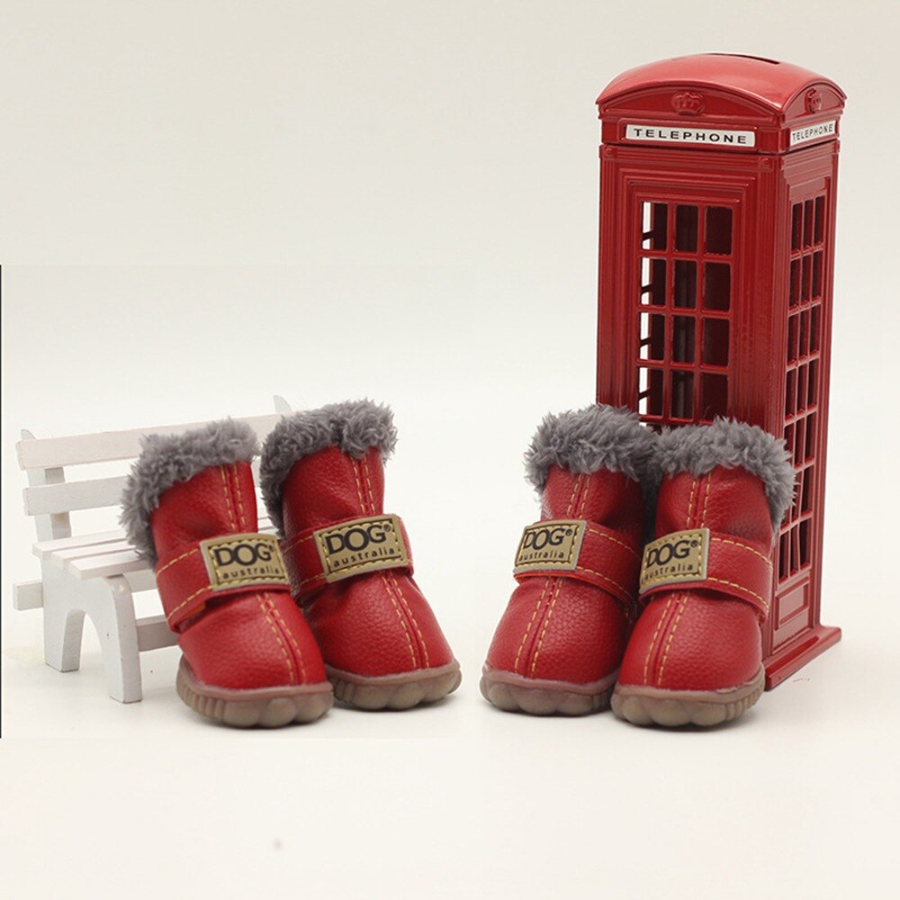 Waterproof Fleece-Lined Dog Boots – Warm & Non-Slip