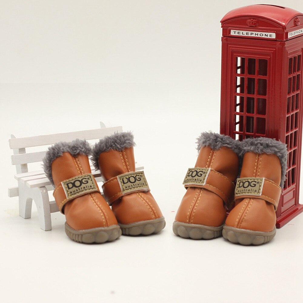Waterproof Fleece-Lined Dog Boots – Warm & Non-Slip