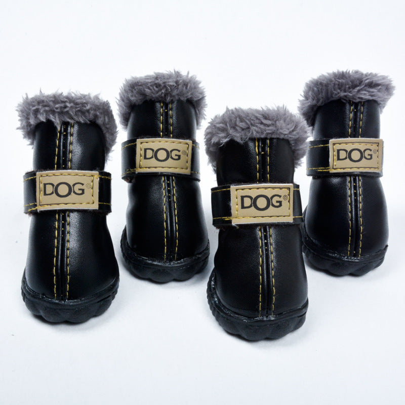 Waterproof Fleece-Lined Dog Boots – Warm & Non-Slip
