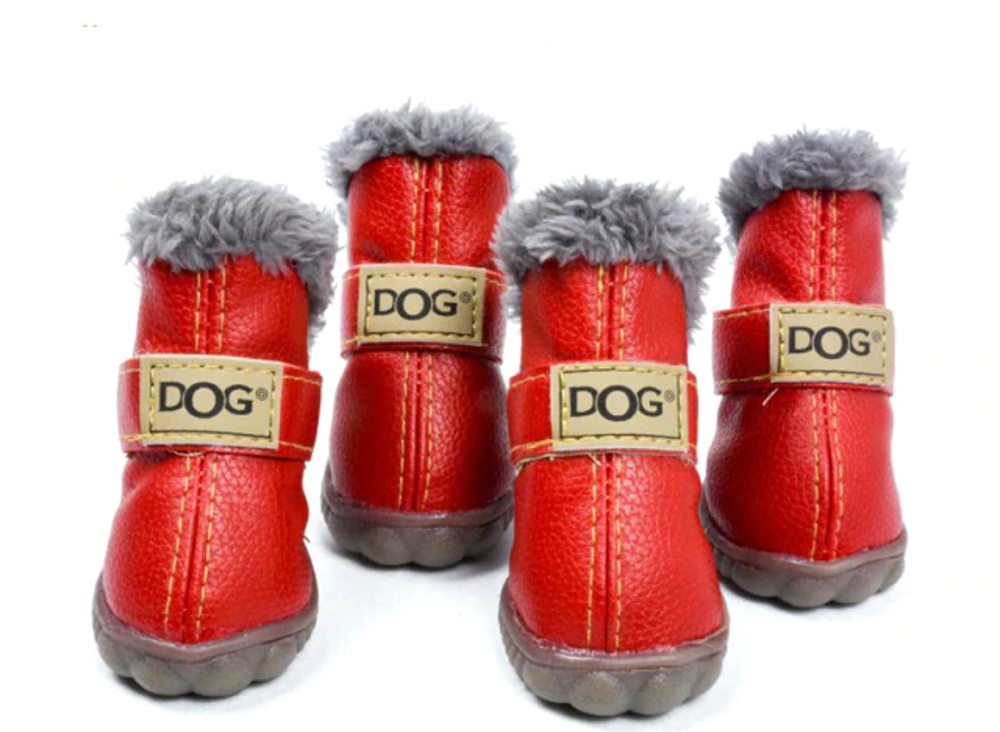 Waterproof Fleece-Lined Dog Boots – Warm & Non-Slip