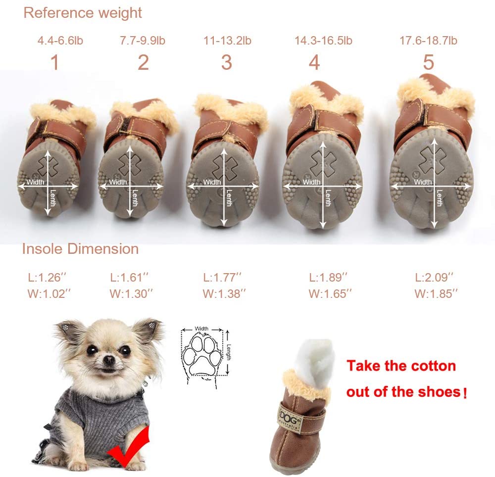 Waterproof Fleece-Lined Dog Boots – Warm & Non-Slip